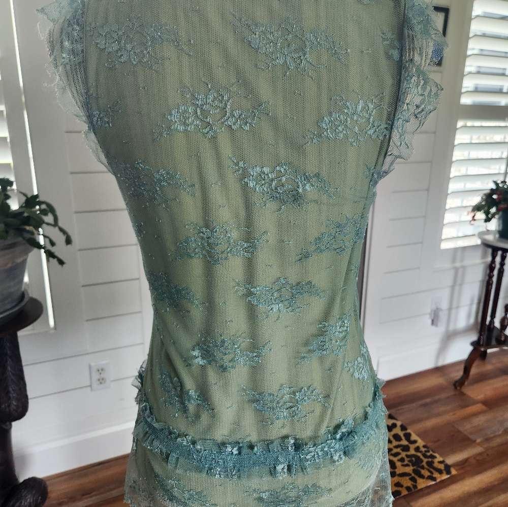 Intuitions Lace Vintage Style Top - Picture 4 of 10